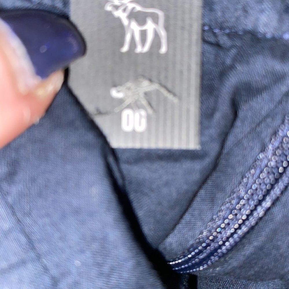 New With Tags Aberccrombie & Fitch Size 00 Dark Blue/Black Lace Like Min… - Picture 15 of 15